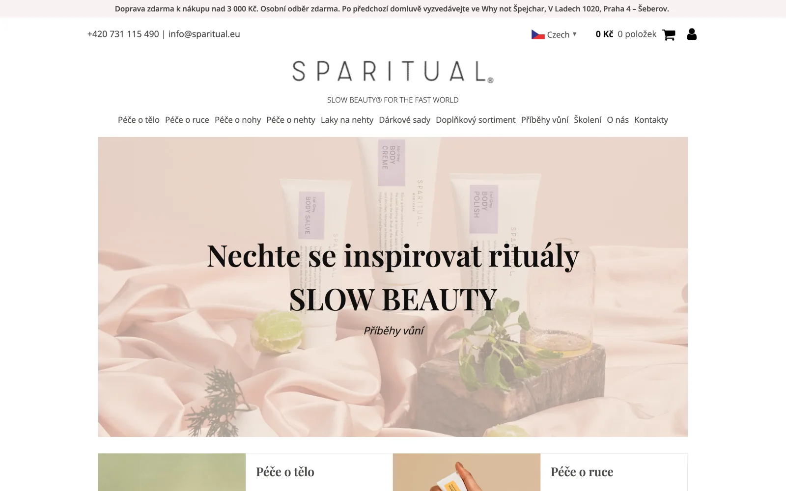 E-shop Sparitual — přírodní péče o tělo, ruce a nehty